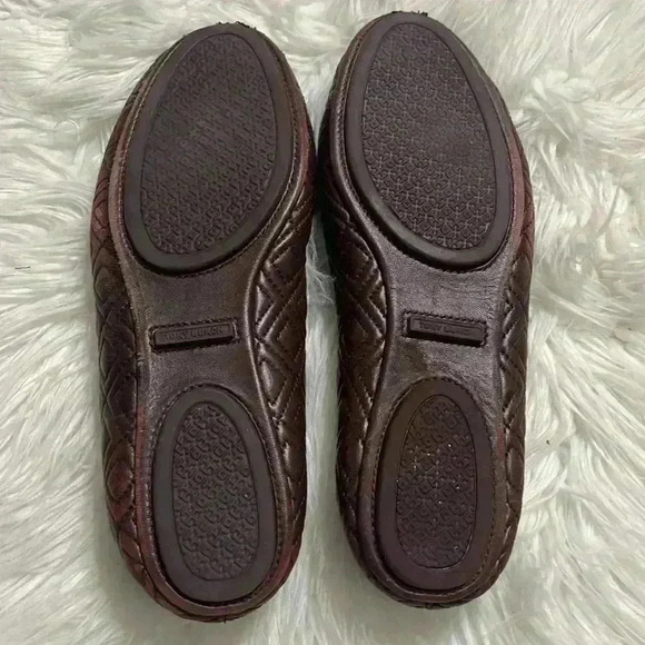 Tory Burch Women's Quilted Minnie Flats, Port, Red, Purple, 7.5M - Picture 7 of 12